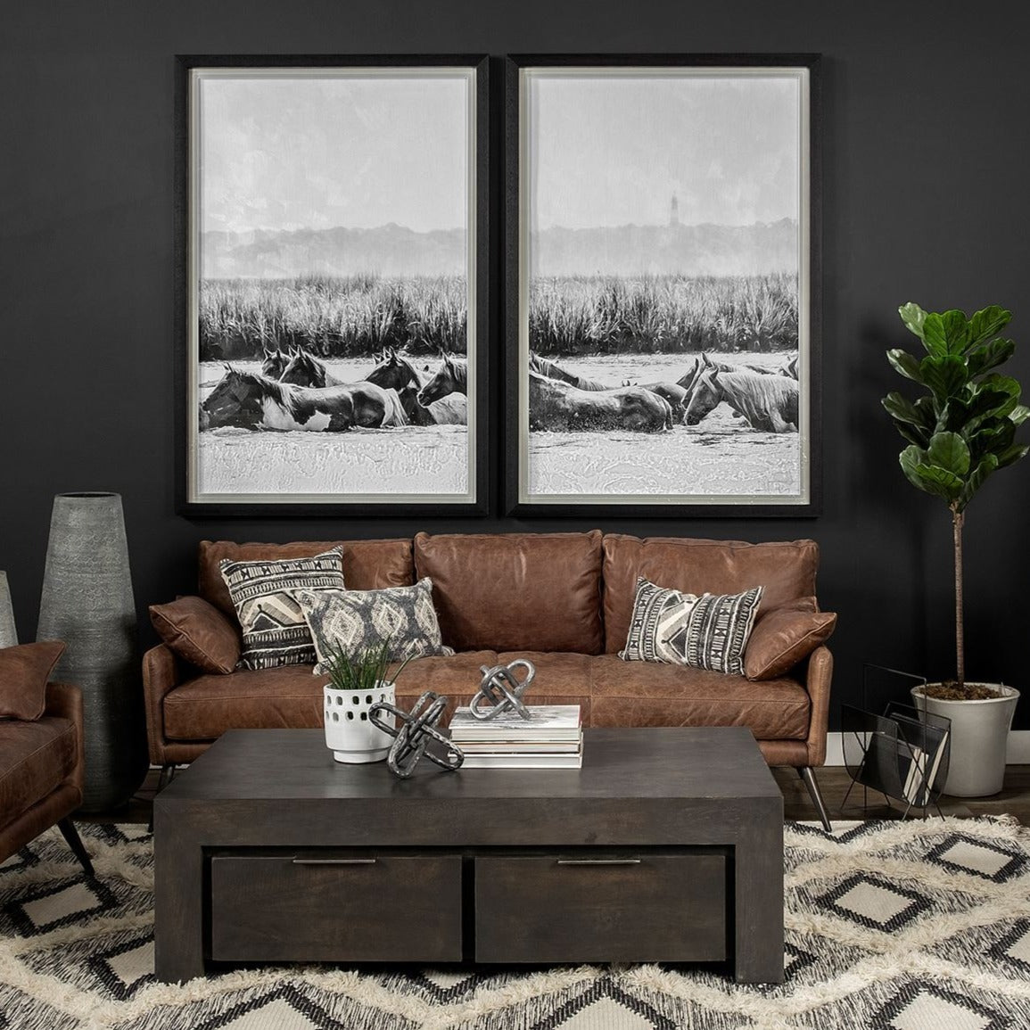 Water Horses Framed Art