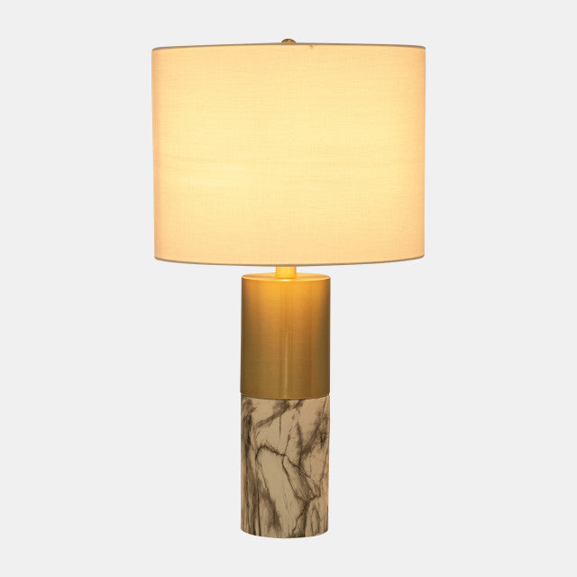 Gold Metal & Marble Table Lamp 25"*