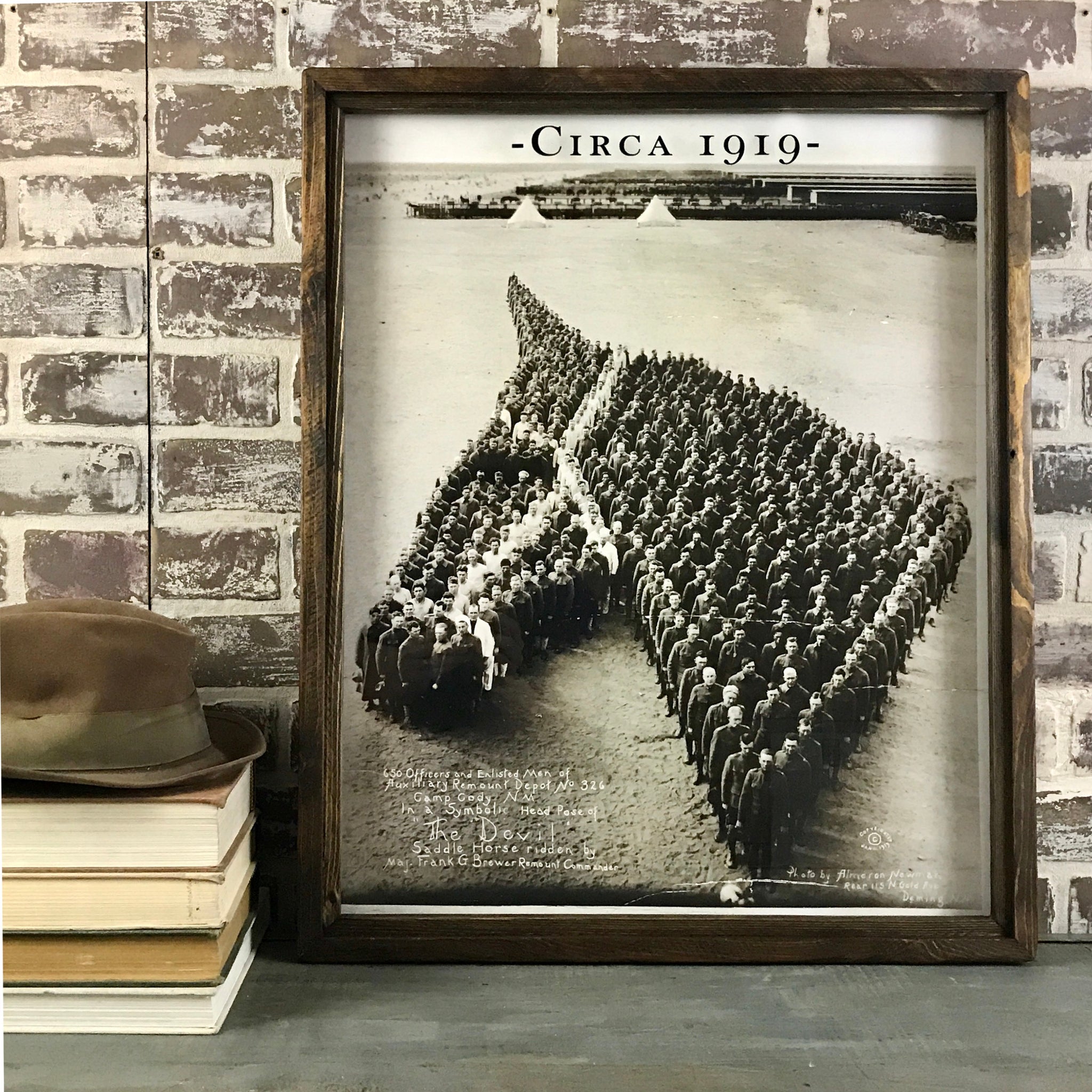 1919 Horse Head Formation Framed Photo
