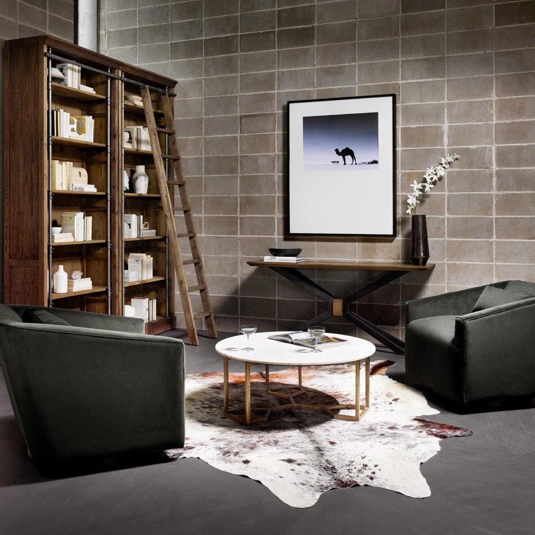 White Marble / Raw Brass